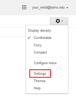 Fig 01 TAMU Gmail Settings